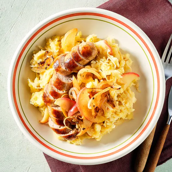 Zuurkoolstamppot met worstjes