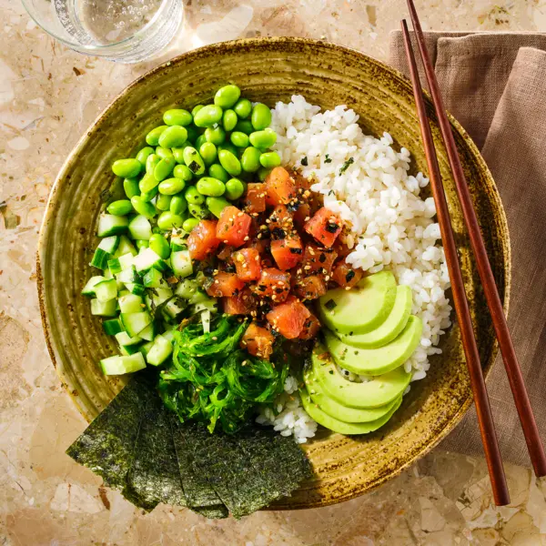 Pokébowl tonijn met furikake