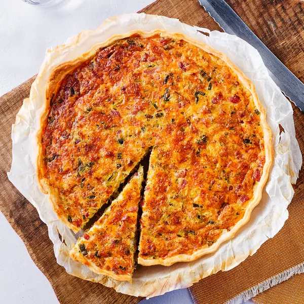 Quiche lorraine met prei en spek