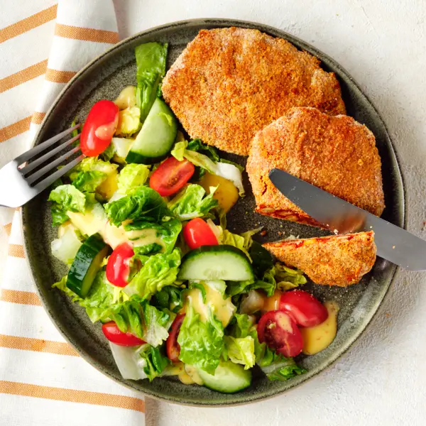 Kikkererwtenschnitzel uit de airfryer