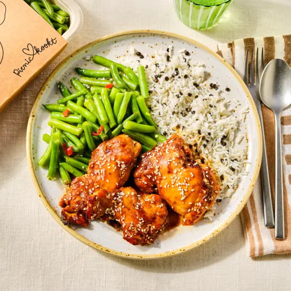 Teriyaki kip met sperziebonen