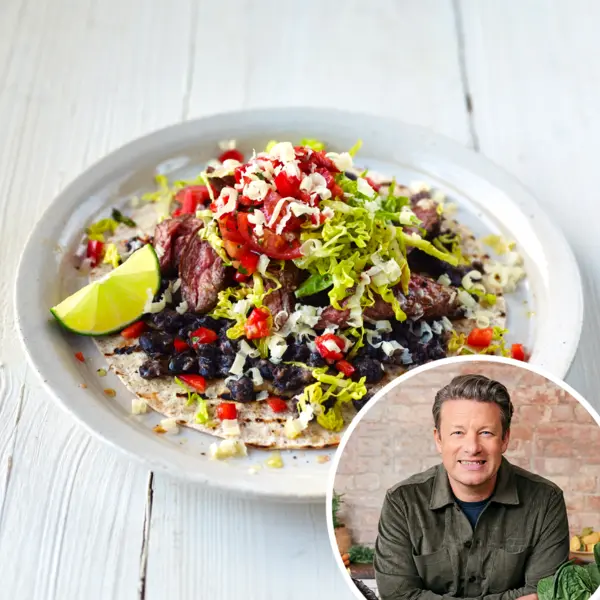 Steakburrito's met zwarte bonen en tomatensalsa