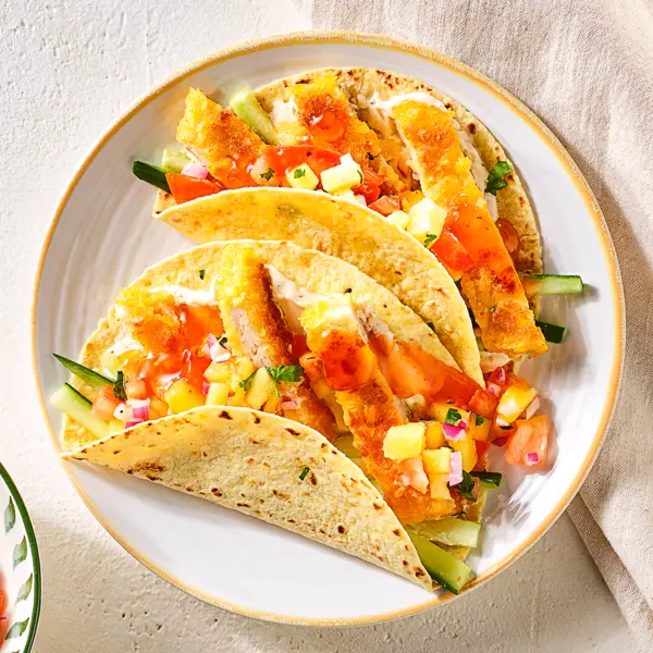Soft taco’s met krokante kip en mangosalsa