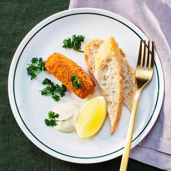 Garnalenkroketjes met gefrituurde krulpeterselie