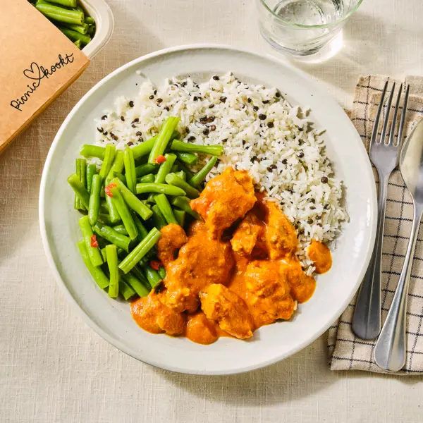 Butter chicken met sperziebonen