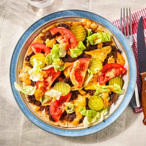 Smash-cheeseburgers op platbrood