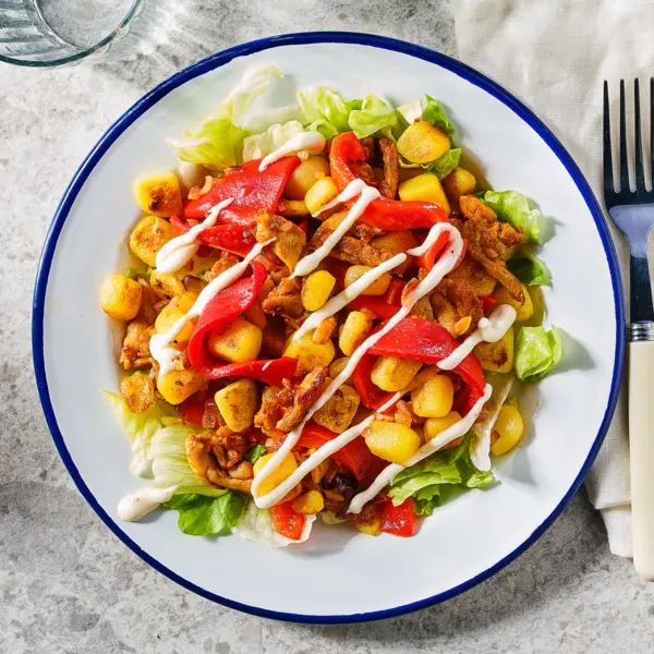 Shoarmawok met krieltjes en paprika