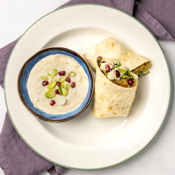 Falafelwraps met auberginecrème