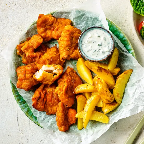 Kibbeling met frisse salade