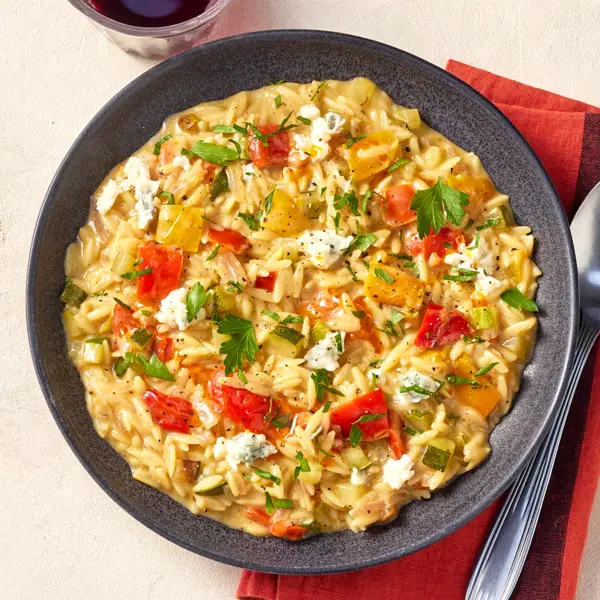 Orzo met courgette en gorgonzola