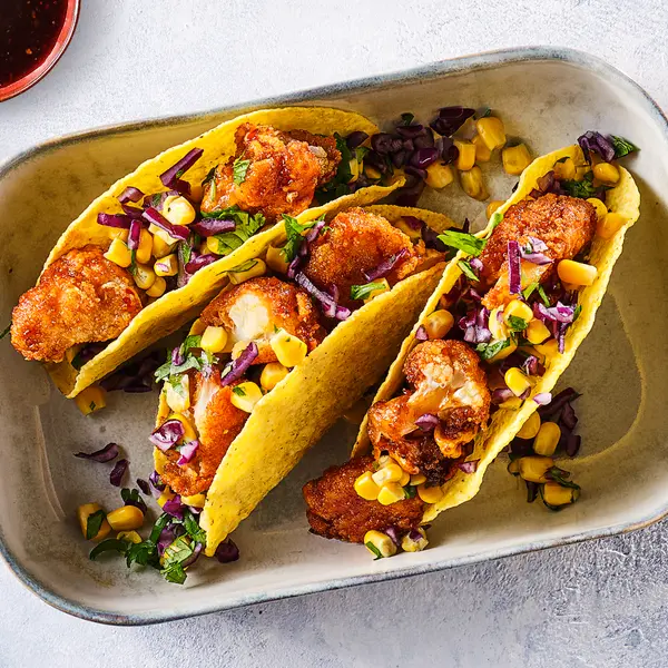 Taco's met crispy bloemkool en maïssalsa