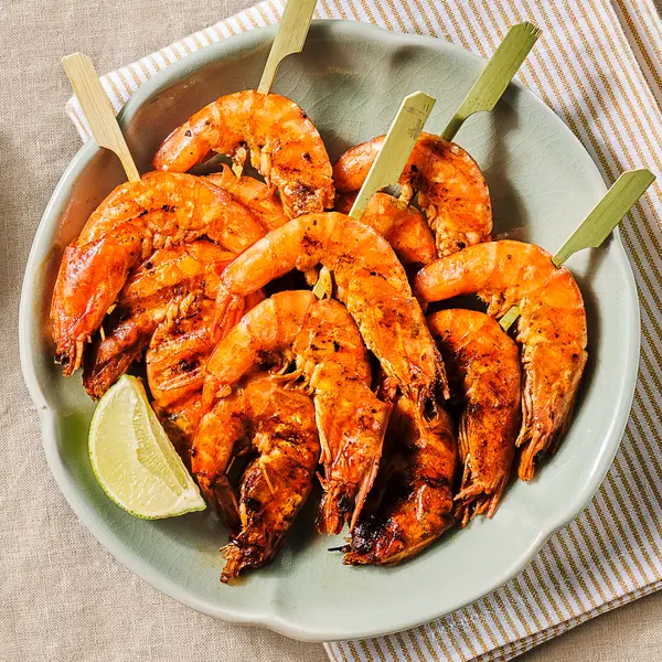 Gambaspiesen met limoenmayo