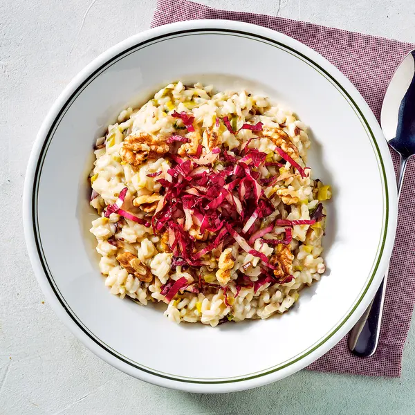 Gorgonzola-risotto met roodlof