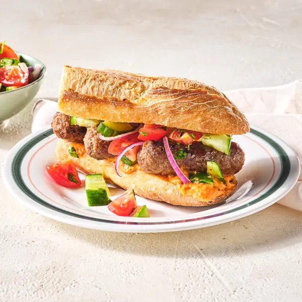 Broodje kebab met ajvar-mayo