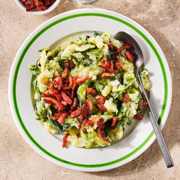 Andijviestamppot met spekjes