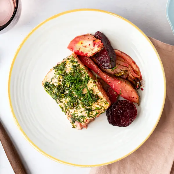 Gemarineerde zalmzijde uit de oven