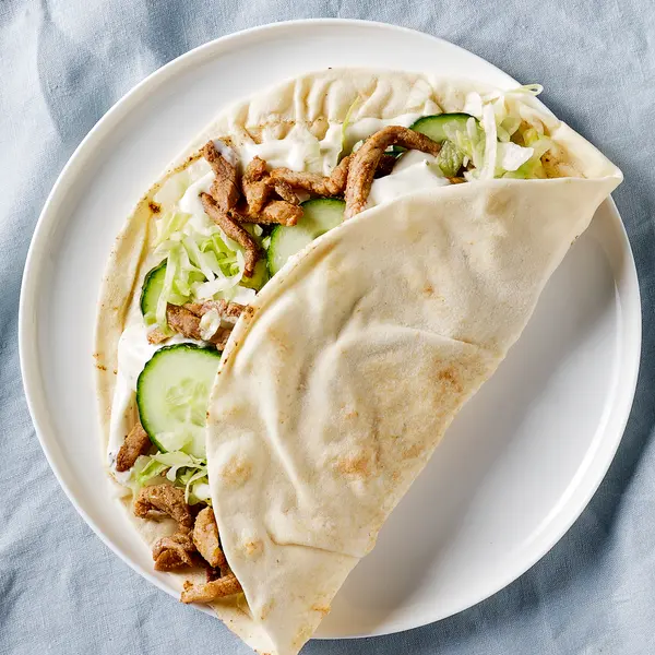 Shoarma op Libanees platbrood