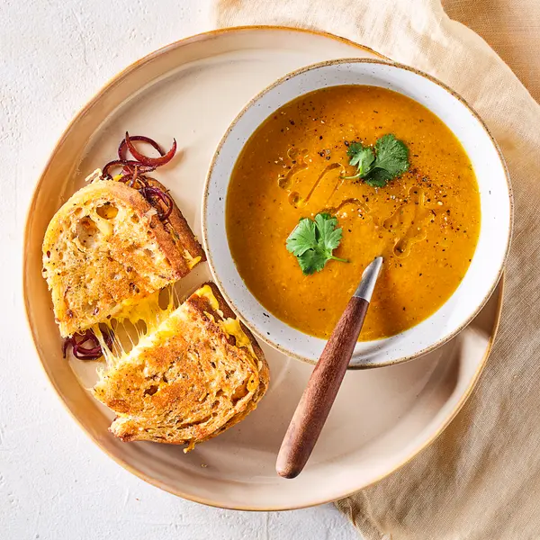 Pompoensoep met tosti