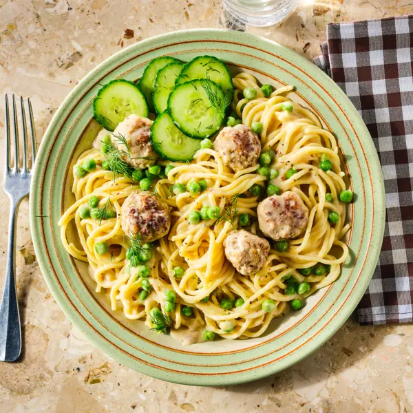 Spaghetti met Zweedse gehaktballetjes