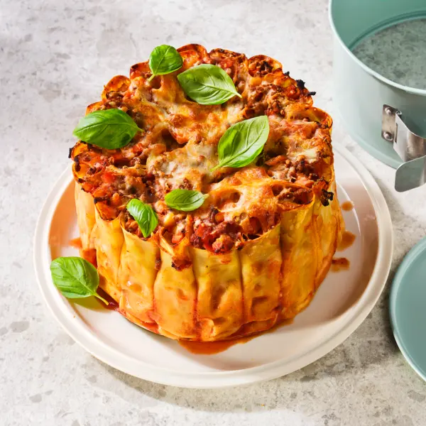 Cannelloni-taart met snelle bolognese