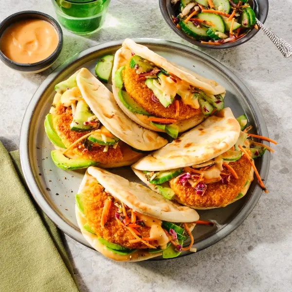 Flatbread met krokante kipburger