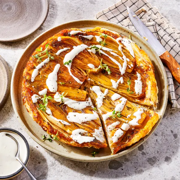 Witloftarte tatin met citroen-fetacrème