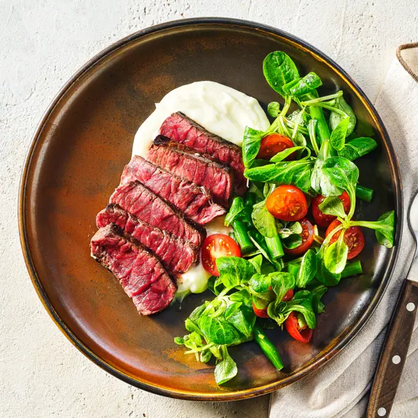 Biefstuk met bloemkoolpuree