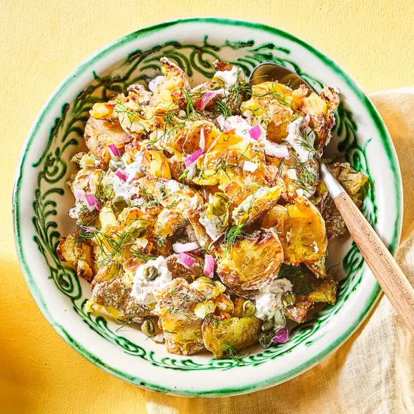 Smashed aardappelsalade