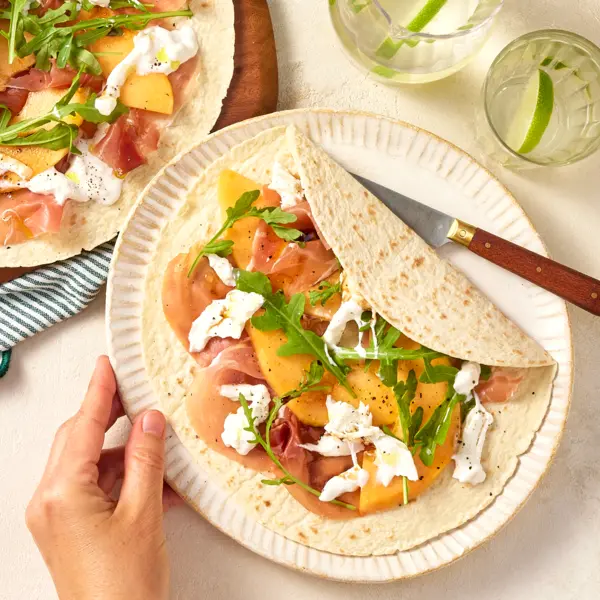 Piadina met parmaham en meloen