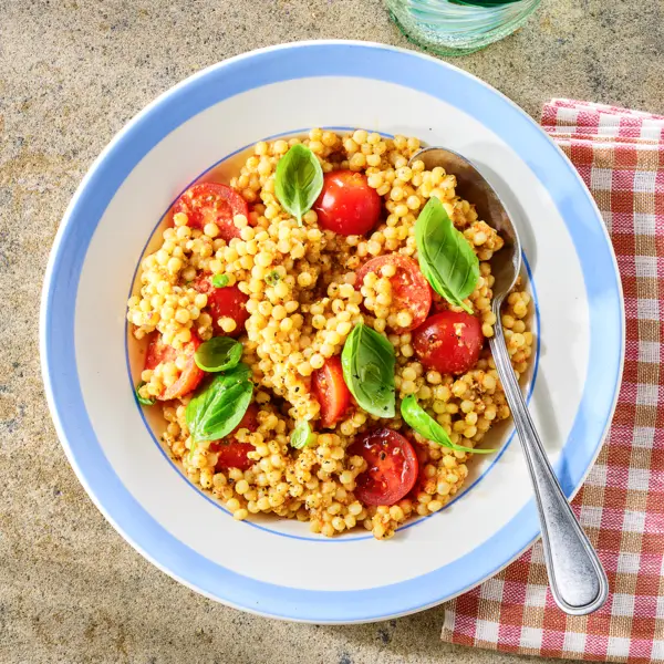 Parelcouscous met pesto alla Trapanese