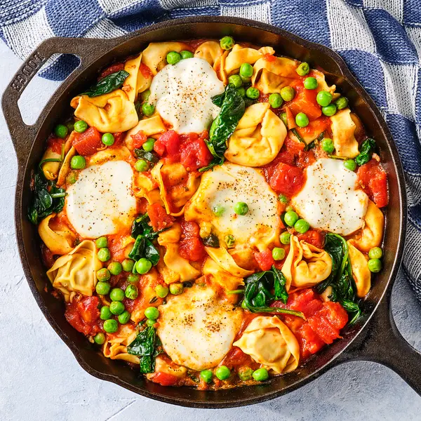Tortellini met spinazie en mozzarella