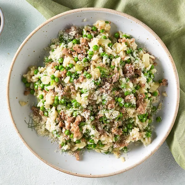 Risotto met venkel en verse worst