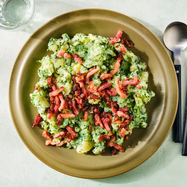 Boerenkoolstamppot met spekjes