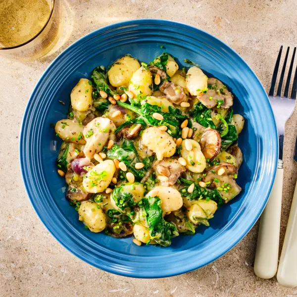 Gnocchi met paddenstoelen in truffelroomsaus