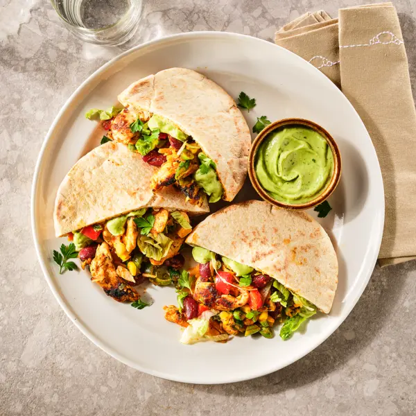 Tex-Mex pita's met kip