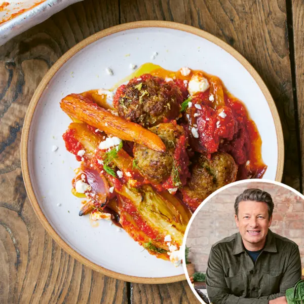 Traybake met gehaktballetjes