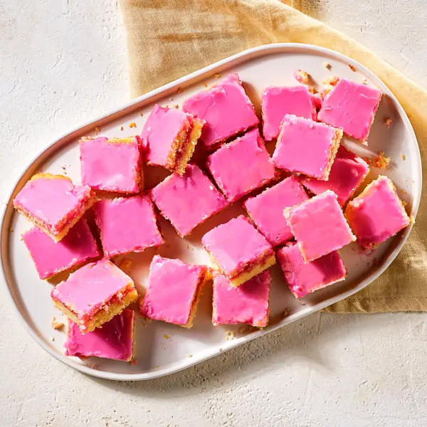 Roze koek-citroenbites