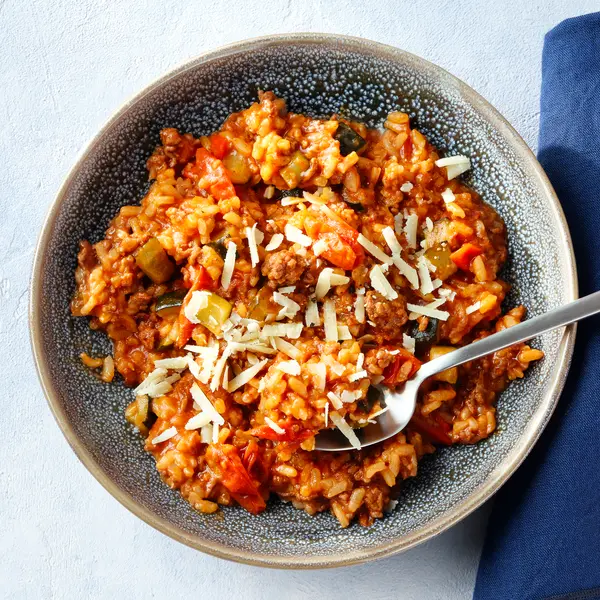 Risotto bolognese met courgette