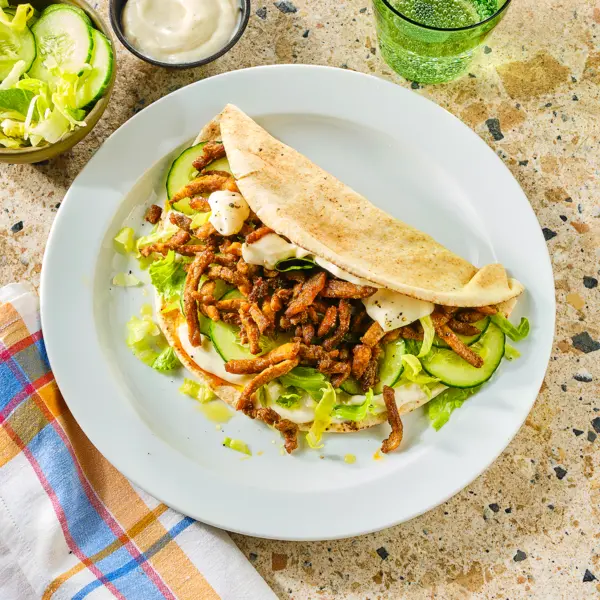Shoarma op Libanees platbrood