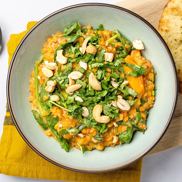 Romige dahl met naan