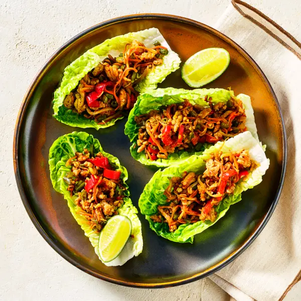 Aziatische slabootjes met kipgehakt