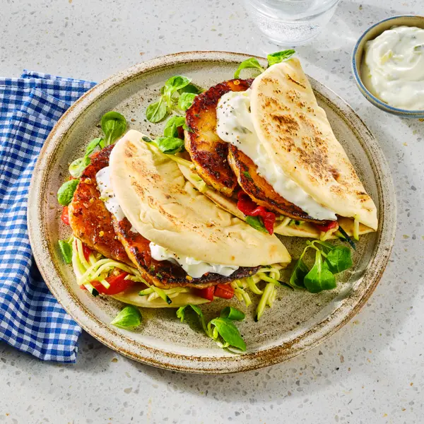 Flatbread met hot honey halloumi