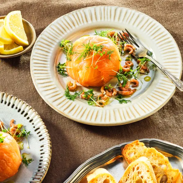 Zalmbonbon met Hollandse garnaaltjes