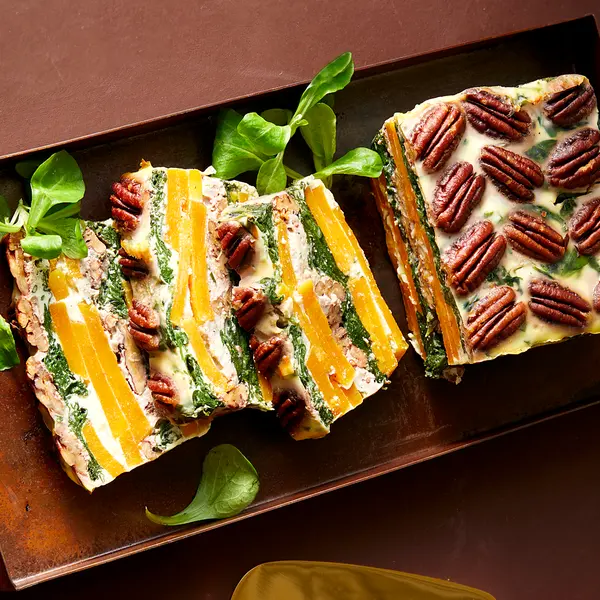 Terrine van pompoen en pecannoten