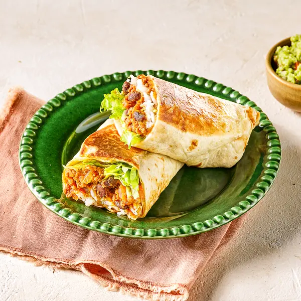 Burrito's met rijst, gehakt en bonen