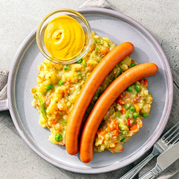 Frankfurters met groentenstamppot