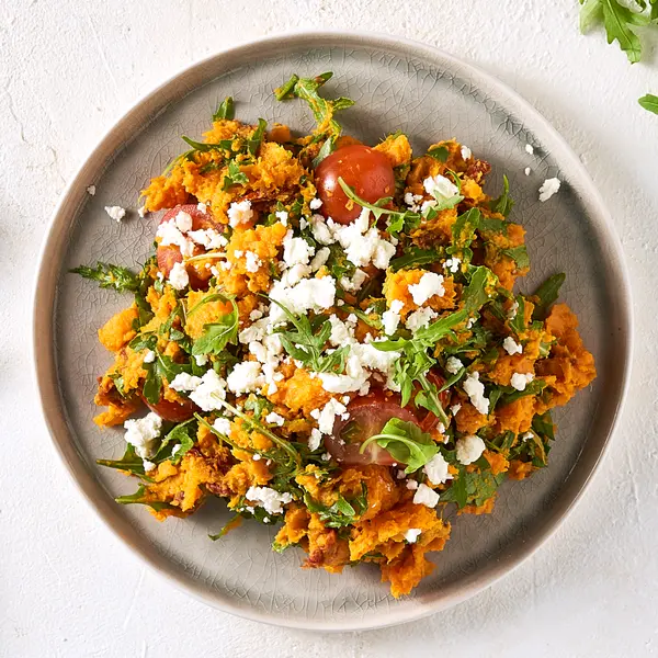 Zoete-aardappelstamppot met feta